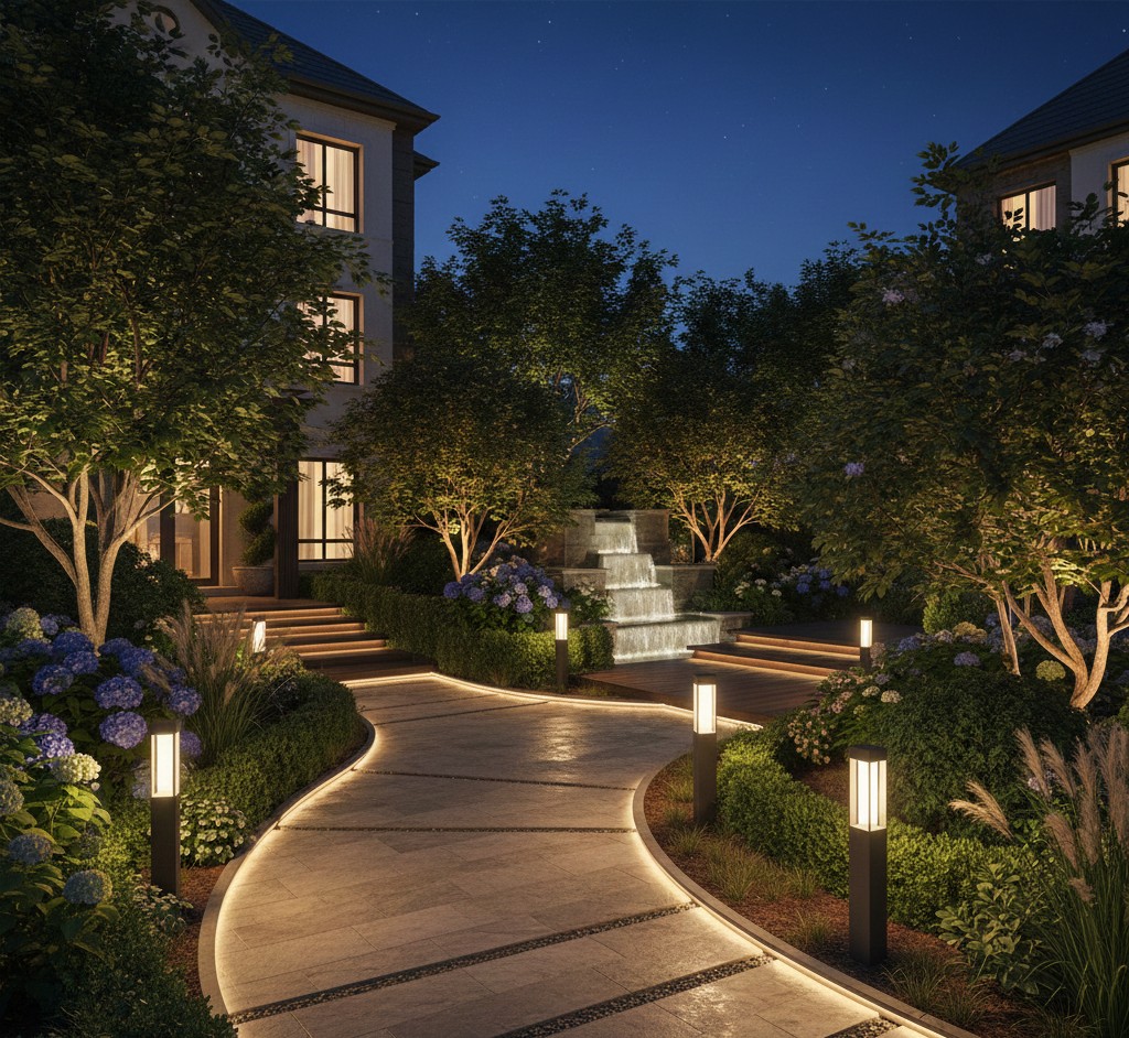 3D visualization of garden lighting