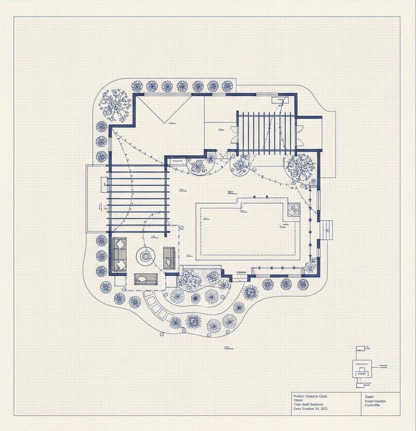 Custom garden lighting design plan