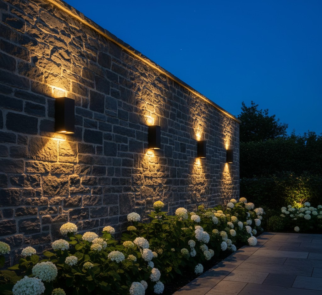 Outdoor wall mounted lighting